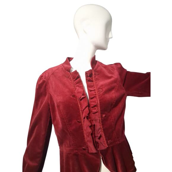 White House Black Market Velvet Women's size 12 Vampire Witchy Peplum Jacket - Picture 7 of 12